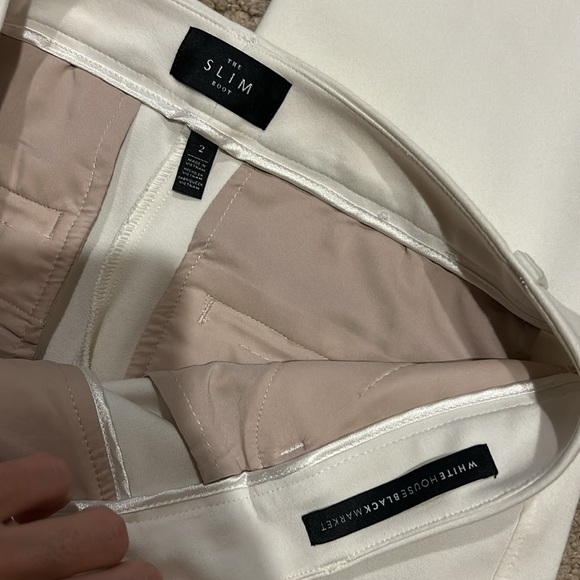 White boot cut pants. Soft, perfectly tailored. - Picture 3 of 4